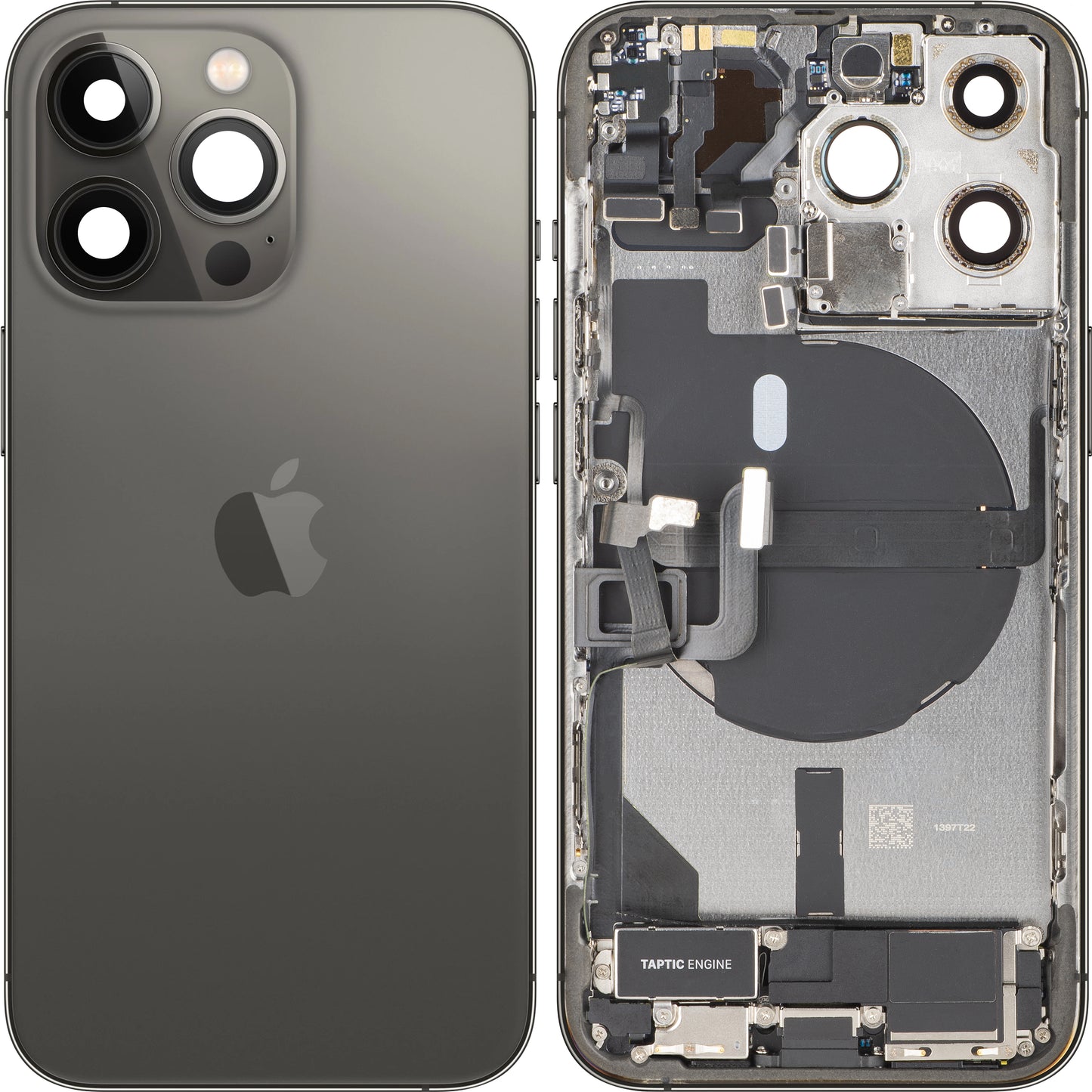 Batterijdeksel Apple iPhone 13 Pro, Met Middenbehuizing, Volledige Onderdelen, Zwart (Graphite), Swap