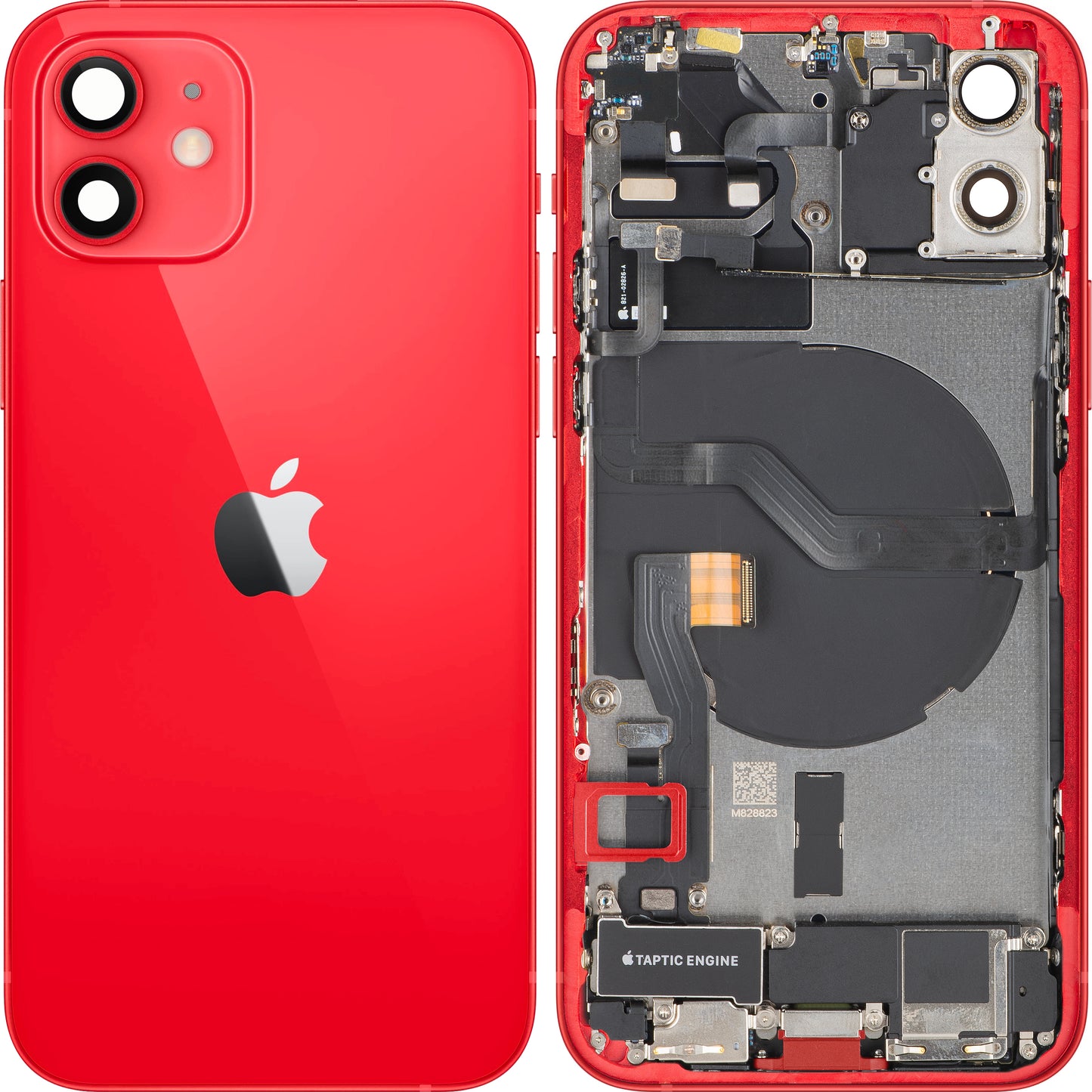 Batterijdeksel Apple iPhone 12, Met Middenbehuizing, Volledige Onderdelen, Rood, Swap