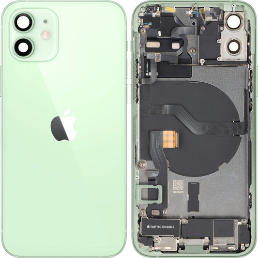 Apple iPhone 12 Battery Cover, With Middle Frame, Full Parts, Green, Swap