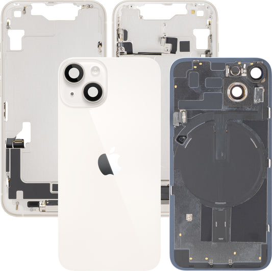 Batterijdeksel Apple iPhone 14, Met Middenbehuizing, Volledige Onderdelen, Wit (Starlight), Swap