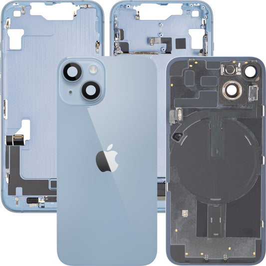 Batterijdeksel Apple iPhone 14, Met Middenbehuizing, Volledige Onderdelen, Blauw, Swap