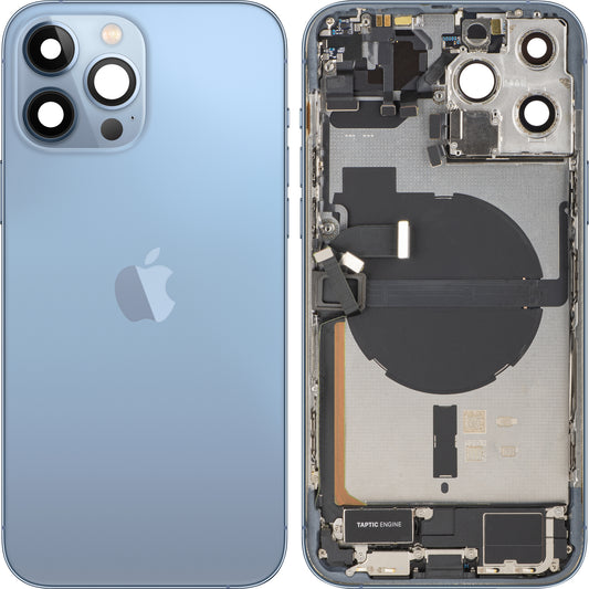 Batterijdeksel Apple iPhone 13 Pro Max, Met Middenbehuizing, Volledige Onderdelen, Blauw (Sierra Blue), Swap