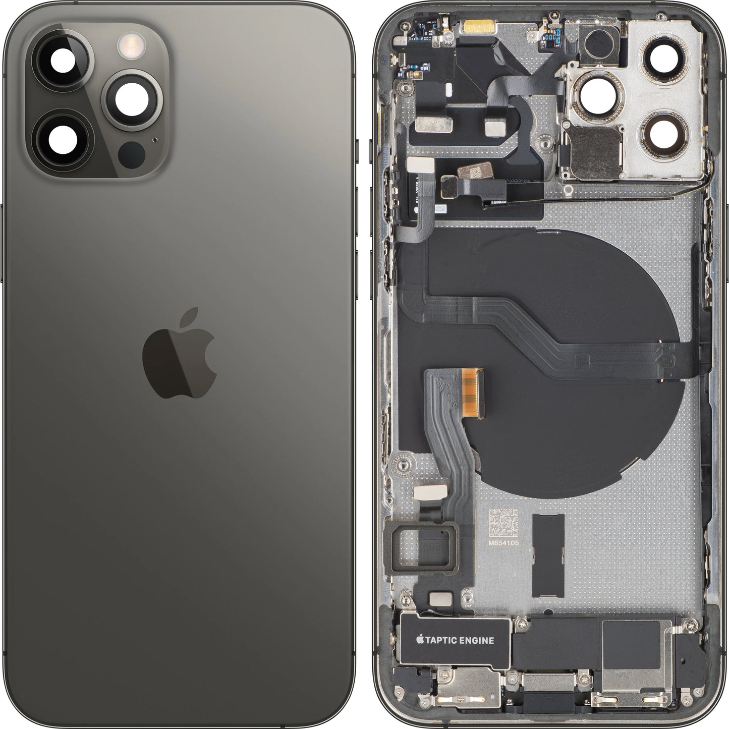 Batterijdeksel Apple iPhone 12 Pro, Met Middenbehuizing, Volledige Onderdelen, Grijs (Graphite), Swap