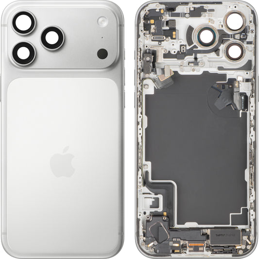 Apple iPhone 17 Pro Max Battery Cover, With Middle Frame, Full Parts, Silver, Swap