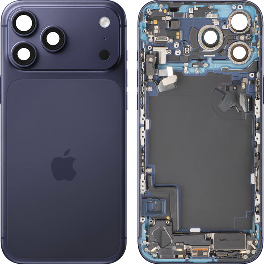 Apple iPhone 17 Pro Max Batterijklep, Met Middenbehuizing, Complete Onderdelen, Marineblauw (Deep Blue), Swap