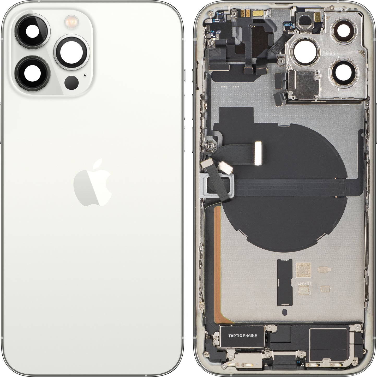 Batterijklep Apple iPhone 13 Pro Max, met middenbehuizing, volledige onderdelen, zilver, swap