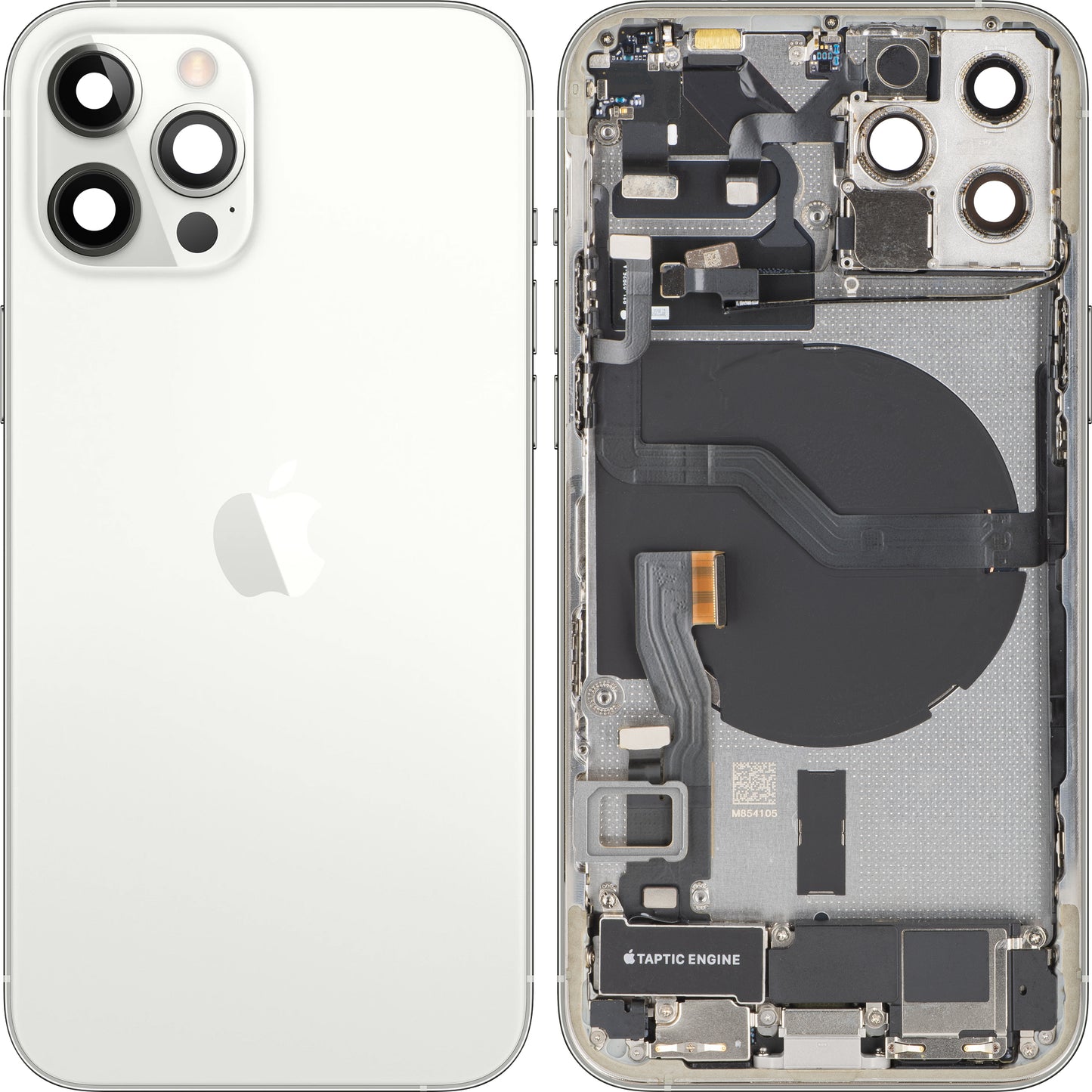 Apple iPhone 12 Pro Batterijklep, Met Middenbehuizing, Complete Onderdelen, Zilver, Swap