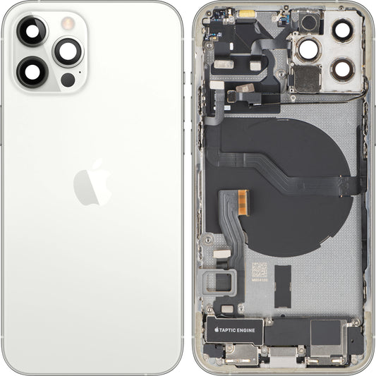 Apple iPhone 12 Pro Batterijklep, Met Middenbehuizing, Complete Onderdelen, Zilver, Swap