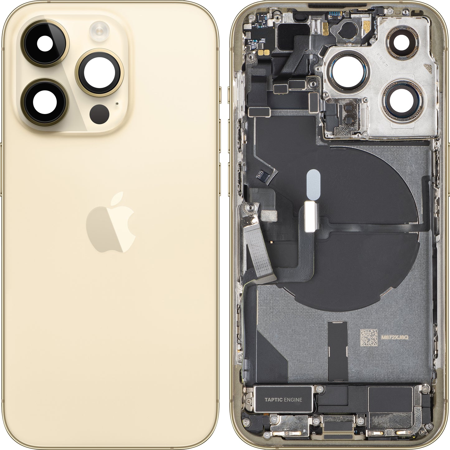 Batterijklep Apple iPhone 14 Pro, met middenbehuizing, US-versie, goud, swap