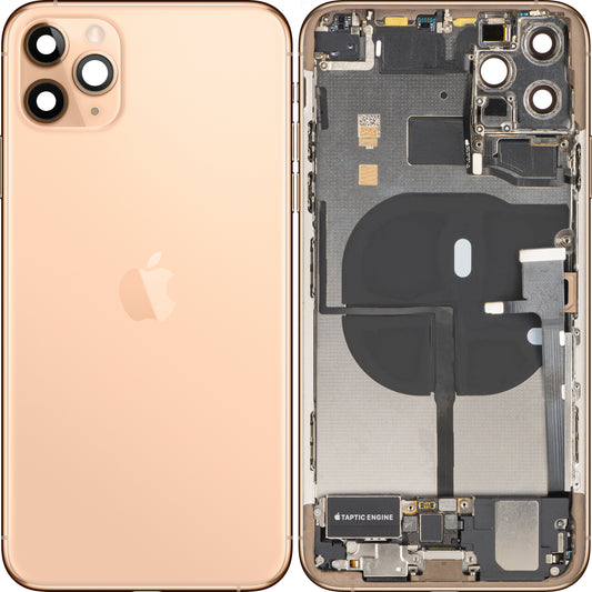 Batterijklep Apple iPhone 11 Pro Max, Met Middenbehuizing, Complete Onderdelen, Goud (Matte Gold), Premium Swap