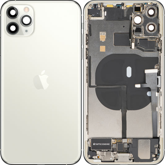 Apple iPhone 11 Pro Max Batterijklep, Met Middenbehuizing, Complete Onderdelen, Zilver (Matte Silver), Premium Swap