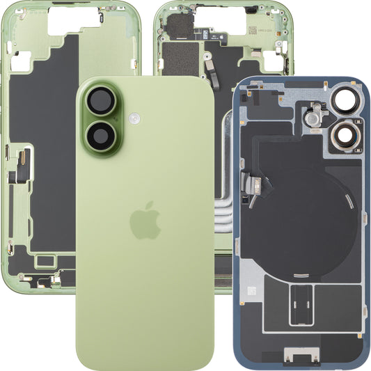Apple iPhone 17 Batterijklep, Met Middenbehuizing, Complete Onderdelen, Groen (Sage), Premium Swap