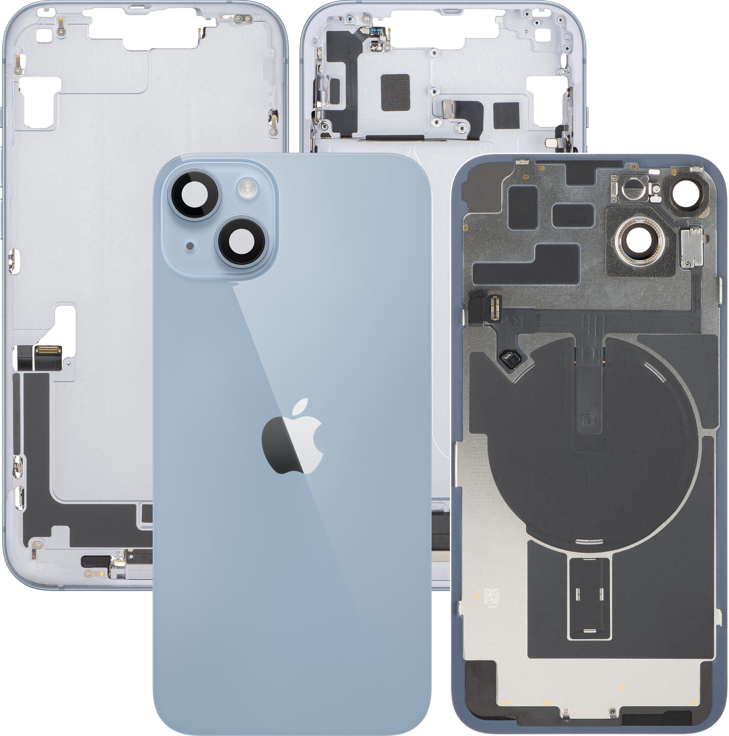 Batterijdeksel Apple iPhone 14 Plus, Met Middenbehuizing, Volledige Onderdelen, Blauw, Swap