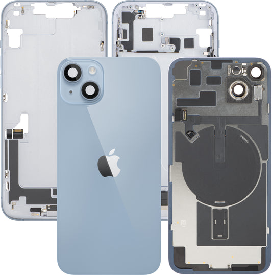 Batterijdeksel Apple iPhone 14 Plus, Met Middenbehuizing, Volledige Onderdelen, Blauw, Swap