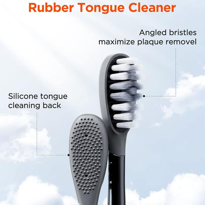 Reservekop Gum Care voor Elektrische Tandenborstel Bitvae S2 / S3, Set van 4 stuks, Zwart
