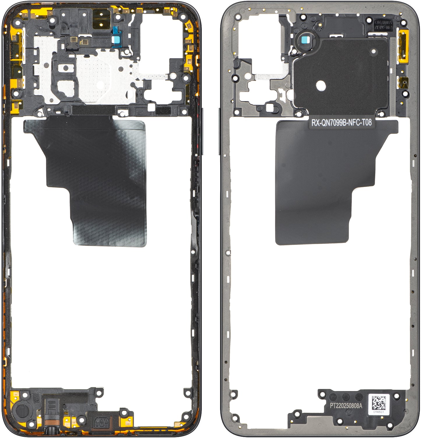 Middenbehuizing Honor X7c 5G / 200 Smart, Zwart (Midnight Black), Service Pack 9707ABNA