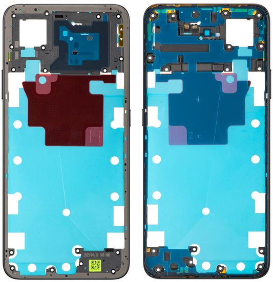 Middenbehuizing Honor X7d 4G / 400 Smart 4G, Zwart (Velvet Black), Service Pack 9707ACDP