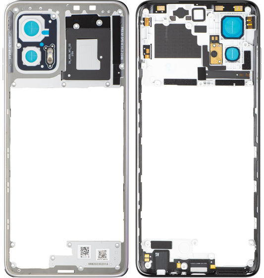 Middenbehuizing Motorola Moto G73, Zilver (Lucent White), Service Pack 5S58C22265