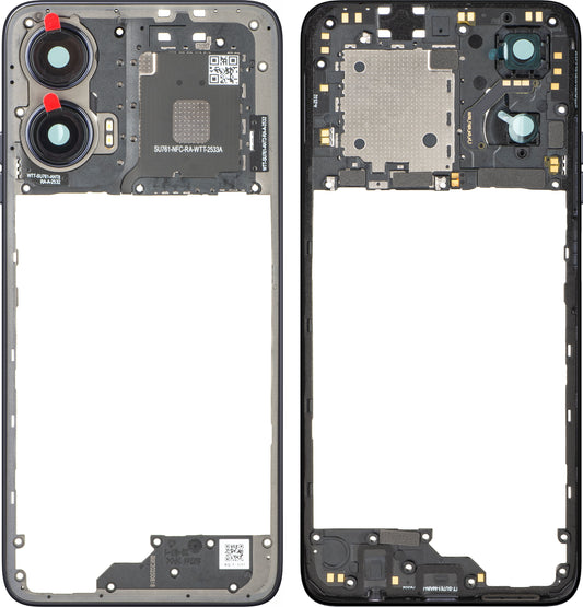 Middenbehuizing Motorola Moto G35, Zwart (Midnight Black), Service Pack 5S58C28877