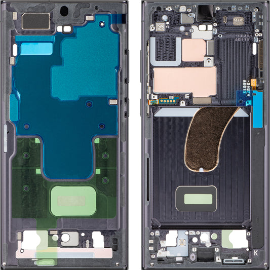 Mijloc Hoesje Samsung Galaxy S23 Ultra S918, Fantoomzwart, Service Pack GH96-15833A 