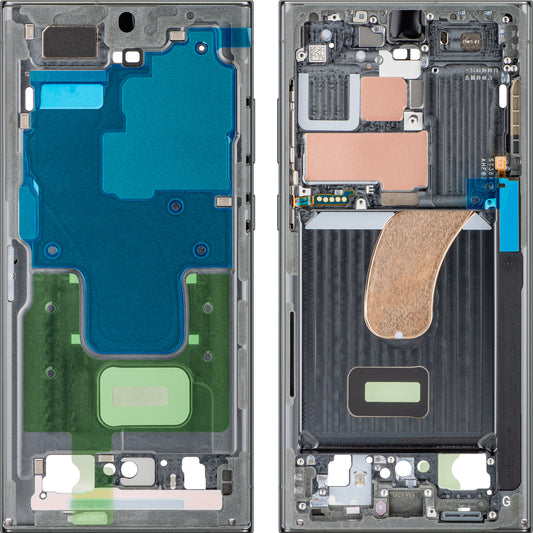 Samsung Galaxy S23 Ultra S918 Middle Housing, Green, Service Pack GH96-15833C