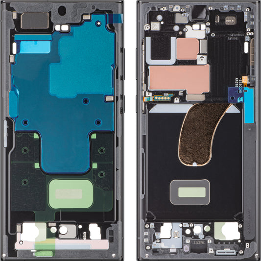 Samsung Galaxy S23 Ultra S918 Middle Housing, Black (Graphite), Service Pack GH96-15833E