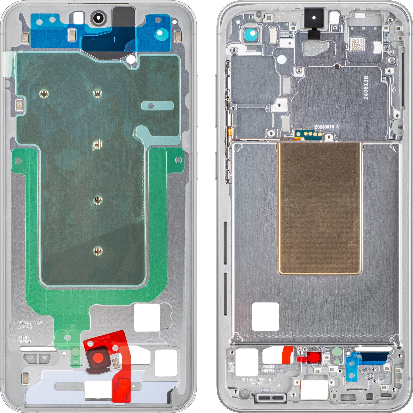 Middenbehuizing Samsung Galaxy S24 FE S721, Zilver, Service Pack GH82-35851B