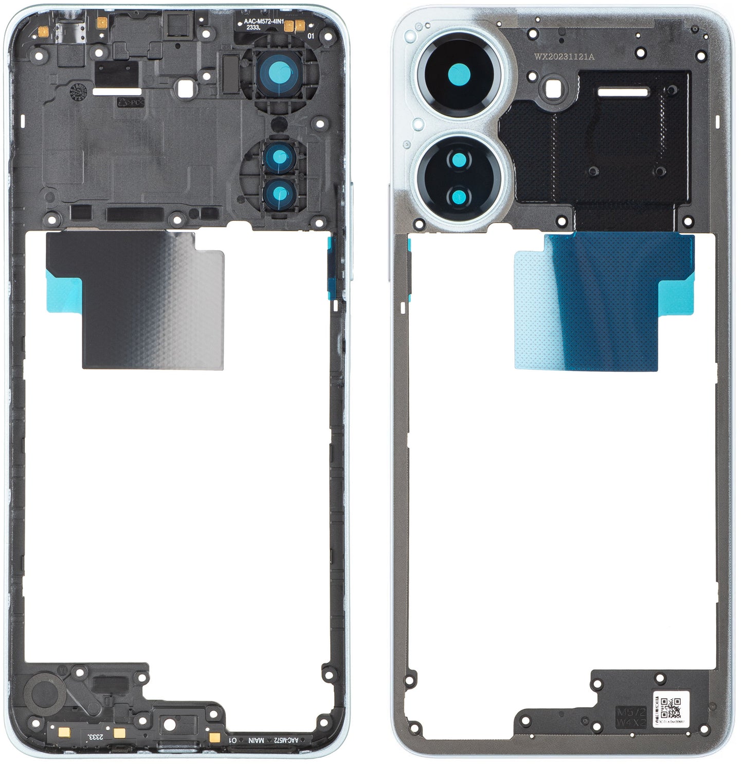 Middenbehuizing Xiaomi Redmi 13C, Wit (Glacier White), Service Pack 560003C3UA00