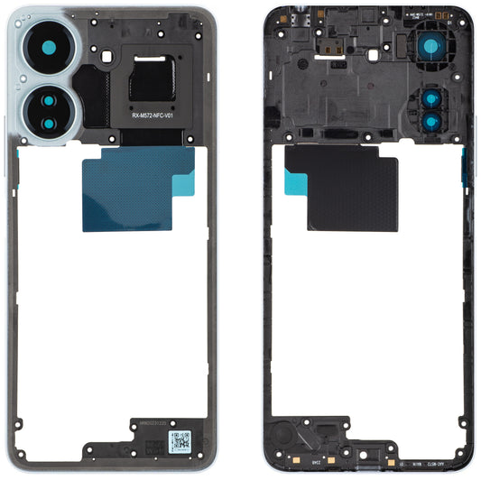 Middenbehuizing Xiaomi Redmi 13C NFC, Blauw, Service Pack 560001C3UN00