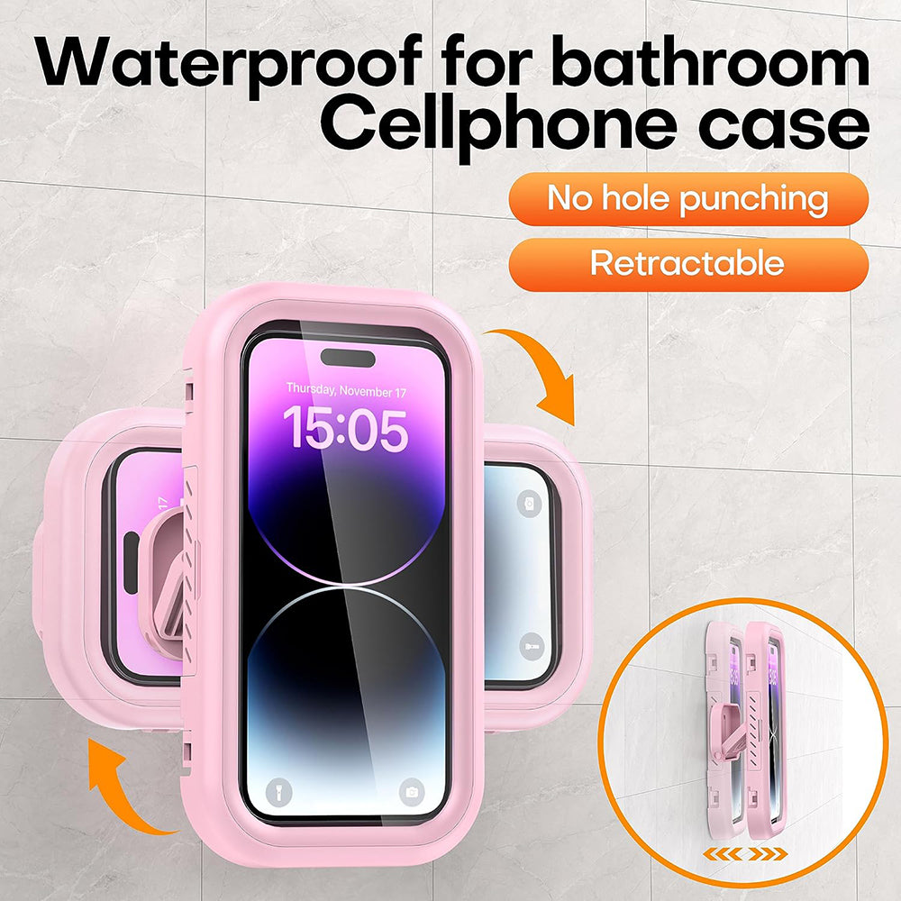 Techsuit LC-999 Wall Case with Touch Membrane for Phone, Waterproof, Pink
