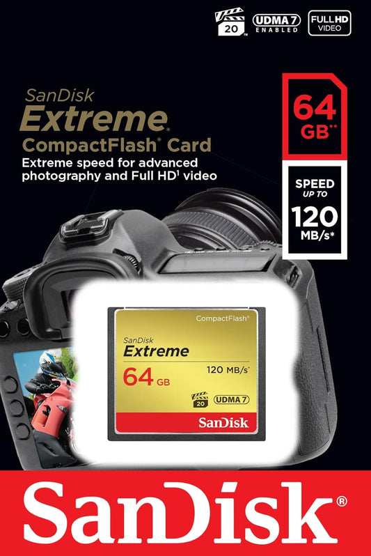 CompactFlash Geheugenkaart SanDisk Extreme, 64Gb, UDMA 7 SDCFXSB-064G-G46