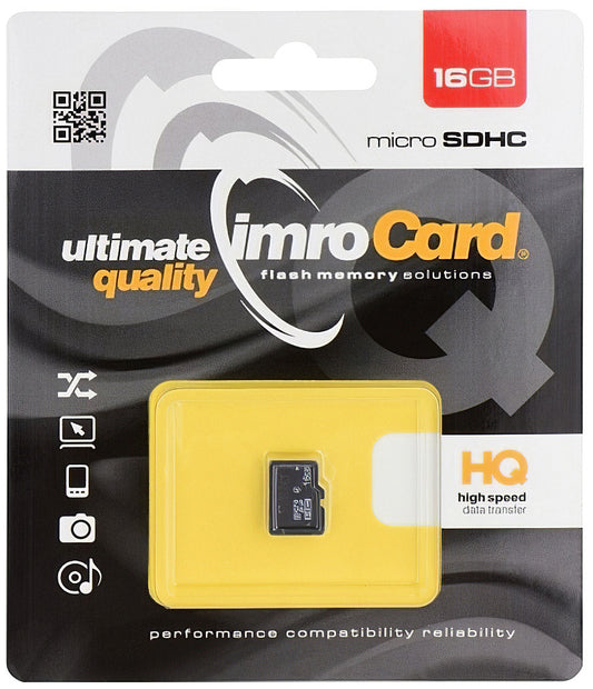 MicroSDHC Geheugenkaart Imro, 16Gb, Klasse 6 MicroSD4/16G