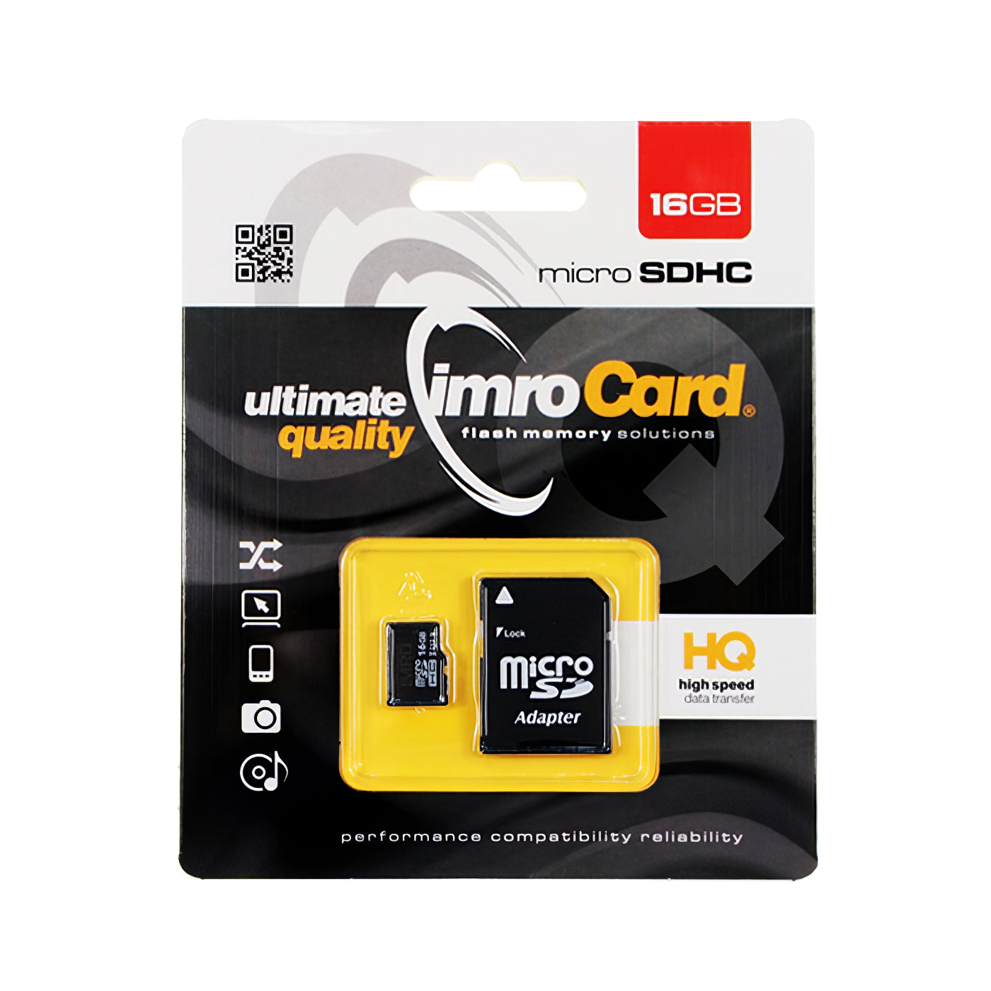 Imro microSDHC Memory Card, 16Gb, Class 10 / UHS-1 U1, With Adapter