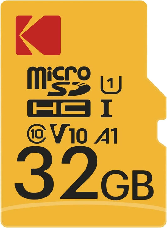 Kodak Premium Performance microSDHC Geheugenkaart, 32Gb, Klasse 10 / UHS-1 U1, Met Adapter EKMSDM32GHC10K
