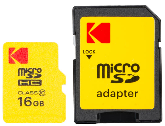microSDHC Geheugenkaart Kodak Extra Performance, 16Gb, Klasse 10, Met Adapter EKMSDM16GHC10CJ
