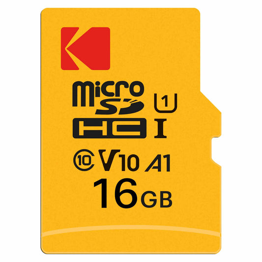Kodak Premium Performance microSDHC Geheugenkaart, 16Gb, Klasse 10 / UHS-1 U1, Met Adapter EKMSDM16GHC10K
