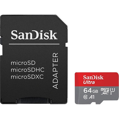 SanDisk Ultra Android A1 microSDXC Geheugenkaart, 64Gb, Klasse 10 / UHS-1 U1, Met Adapter SDSQUAB-064G-GN6MA