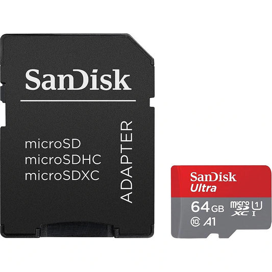 SanDisk Ultra Android A1 microSDXC Geheugenkaart, 64Gb, Klasse 10 / UHS-1 U1, Met Adapter SDSQUAB-064G-GN6MA