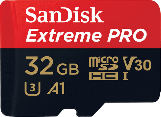 SanDisk Extreme Pro microSDHC Memory Card, 32GB, Class 10 / UHS-1 U3, With Adapter SDSQXCG-032G-GN6MA