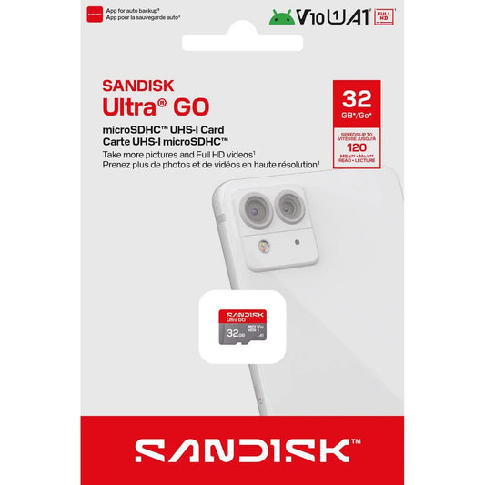 microSDHC SanDisk Ultra GO Android A1 Geheugenkaart, 32GB, Klasse 10 / UHS-1 U1 SDSQUGN-032G-GN6MN