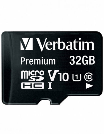 Verbatim microSDHC Geheugenkaart, 32Gb, Klasse 10 / UHS-1 U1, Met Adapter