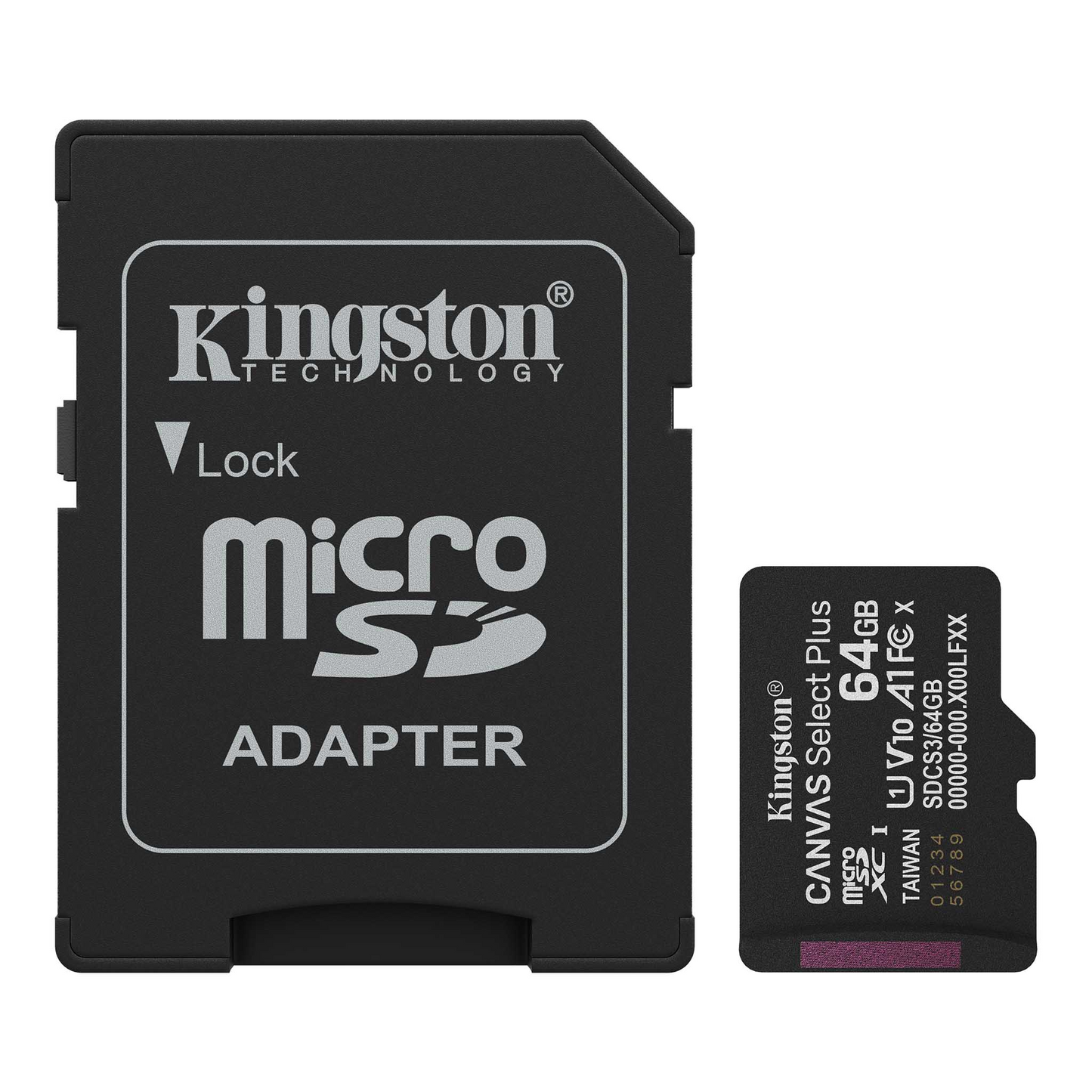 Kingston Canvas Select Plus Android A1 microSDXC Geheugenkaart, 64Gb, Klasse 10 / UHS-1 U1, Met Adapter SDCS3/64GB