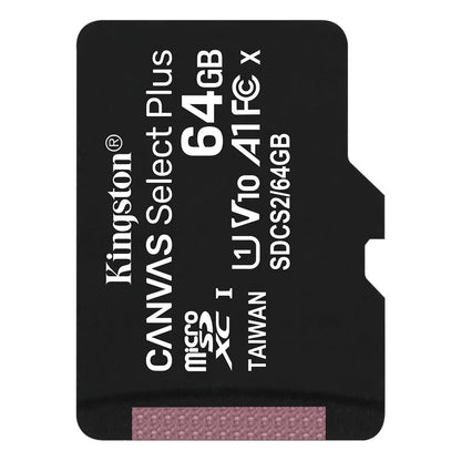 Kingston Canvas Select Plus, 64Gb, Klasse 10 / UHS-1 U1 SDCS2/64GBSP microSDXC Geheugenkaart