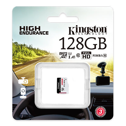 Kingston Endurance microSDXC Geheugenkaart, 128Gb, Klasse 10 / UHS-1 U1 SDCE/128GB