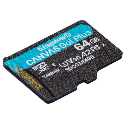 Memory Card microSDXC Kingston Canvas Go Plus, 64Gb, Class 10 / UHS-1 U3 SDCG3/64GBSP