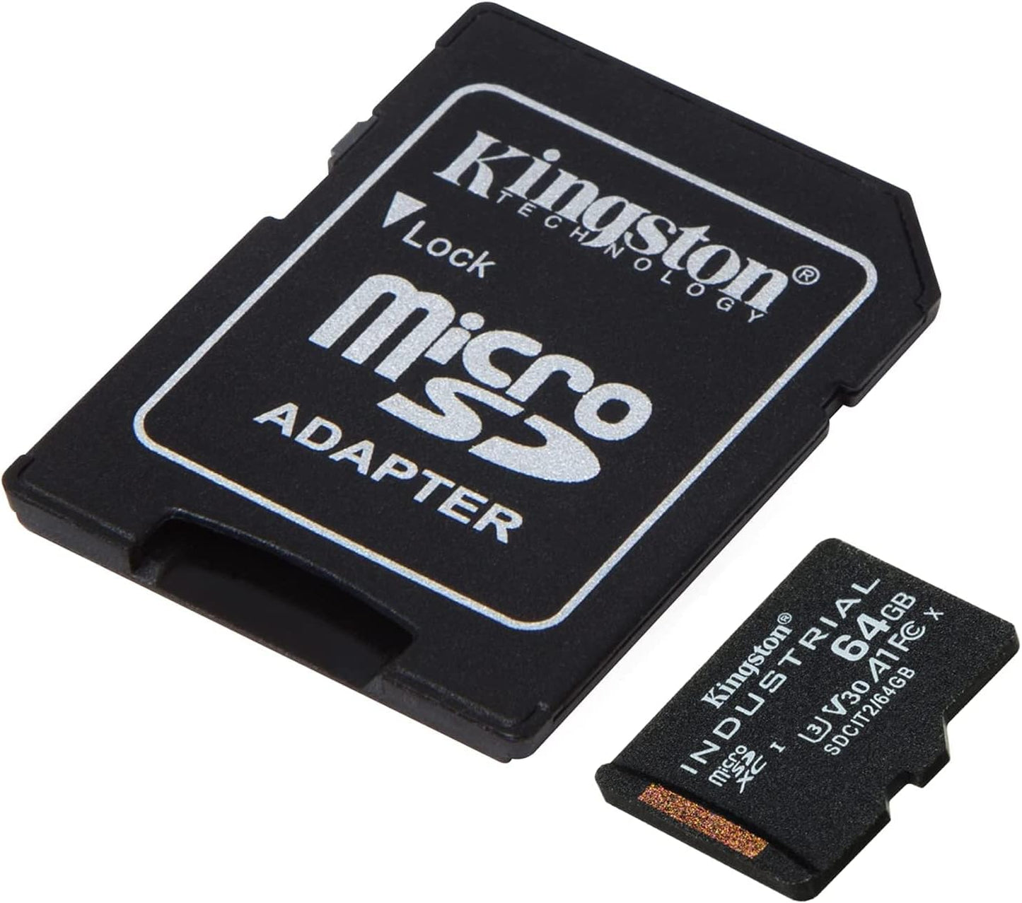 Kingston Industrial microSDXC Geheugenkaart, 64Gb, Klasse 10 / UHS-1 U3, Met Adapter SDCIT2/64GB