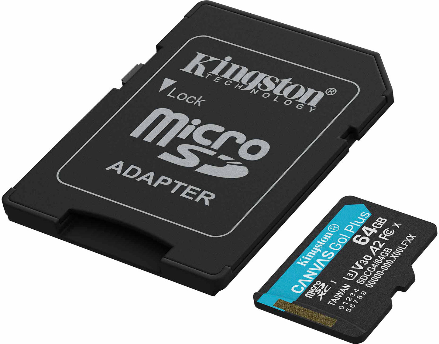 Kingston Canvas Go Plus Android A2 microSDXC Geheugenkaart, 64Gb, Klasse 10 / UHS-1 U3, Met Adapter SDCG4/64GB