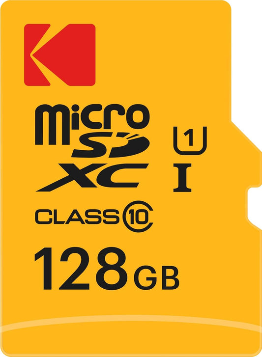 Geheugenkaart microSDXC Kodak Premium Performance, 128Gb, Klasse 10 / UHS-1 U1, Met Adapter EKMSDM128GXC10K