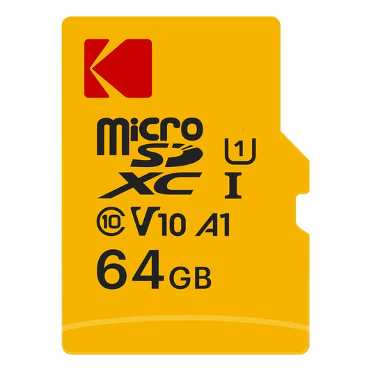 Kodak microSDXC Geheugenkaart, 64Gb, Klasse 10 / UHS-1 U1, Met Adapter EKMSDM64GXC10K