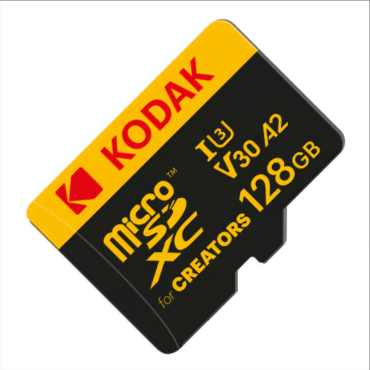 microSDXC Geheugenkaart Kodak for Creators, 128Gb, Klasse 10 / UHS-1 U3, Met Adapter EKMSDM128GXCU3CR